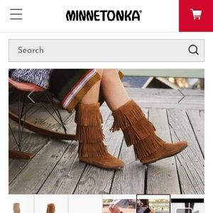 Minnetonka fringe moccasin boots